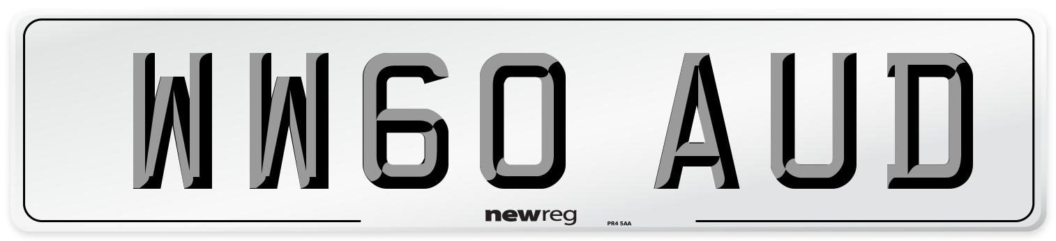 WW60 AUD Number Plate from New Reg
